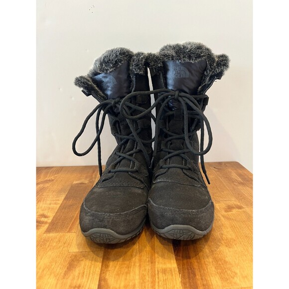 North Face Nuptse Purna II Boots Winter Snow Insulated Waterproof Black Mid Calf - Picture 3 of 9